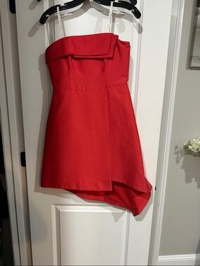 Halston Heritage Pink Asymmetrical Strapless Dress